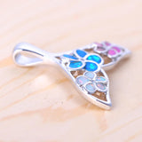 Lovely Dolphins Opal Pendant Necklace Jewelry for Women