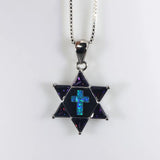 JLP1728 Zircon Opal Cross Pendant Necklace Gift