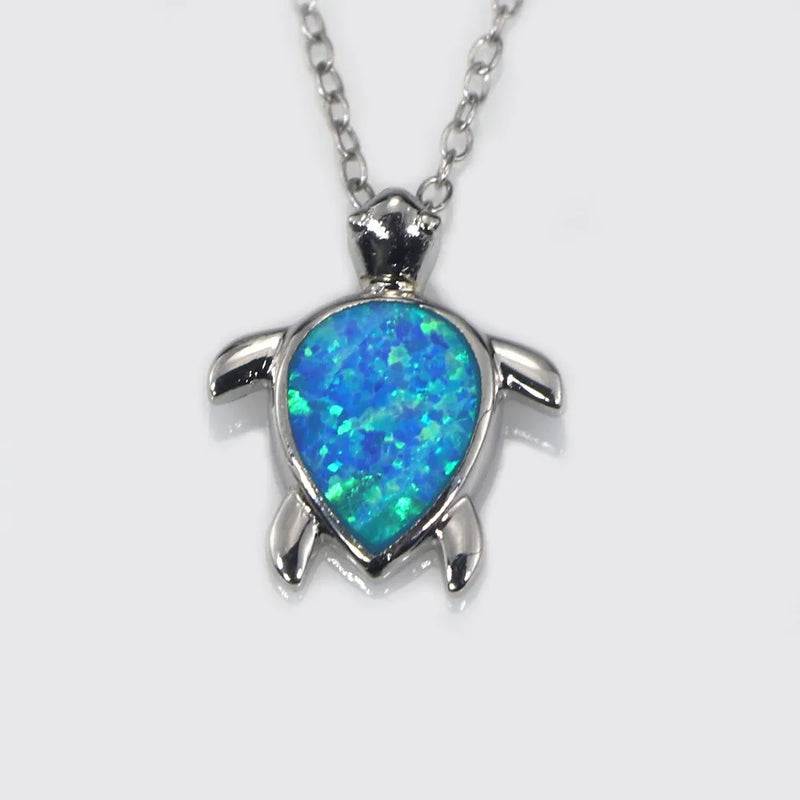 Turtle Opal Pendant 925 Sterling Silver Pendants & Necklace Top Jewelry