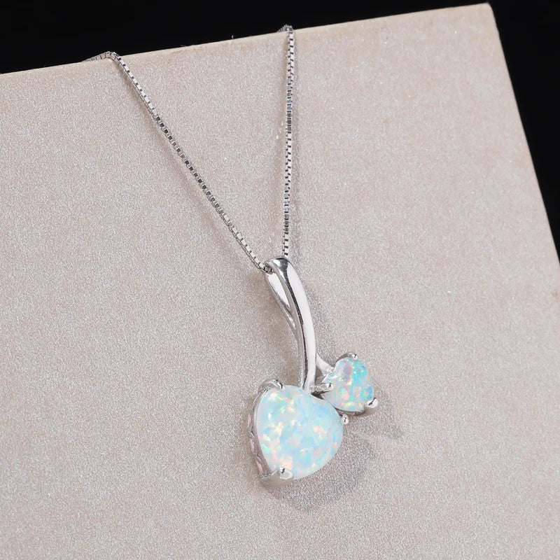 LovelyDolphins Opal Pendant Necklace for Women