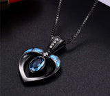 JLP2003 Heart Shape Dolphins Opal Pendant Necklace