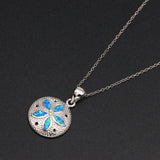 Hollow Flower Opal Pendant Necklace for Women