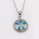 Hollow Flower Opal Pendant Necklace for Women