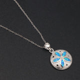 Hollow Flower Opal Pendant Necklace for Women
