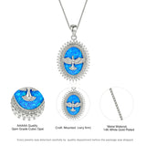 JLP371 Oval Opal Pendant Necklace for Women