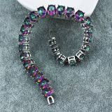 Rainbow Multicolor Crystal Bracelet Evening Dress Jewelry