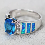 Rainbow Crystal Fire Opal Zircon Wedding Ring