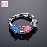 Flower Fire Opal And Red Opal Jewelry Wedding Ring