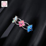 Flower Fire Opal And Red Opal Jewelry Wedding Ring