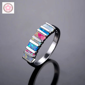 Colorful Fire Opal Wedding Ring for Women