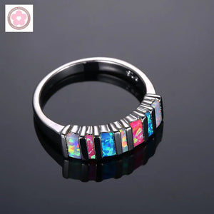 Colorful Fire Opal Wedding Ring for Women