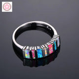 Colorful Fire Opal Wedding Ring for Women