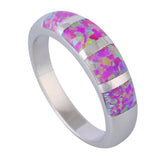Platinum Plated Fire Opal Jewelry Women Cocktail Ring