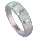 Platinum Plated Fire Opal Jewelry Women Cocktail Ring