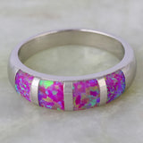 Platinum Plated Fire Opal Jewelry Women Cocktail Ring