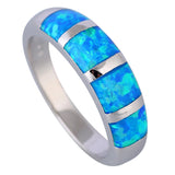 Platinum Plated Fire Opal Jewelry Women Cocktail Ring