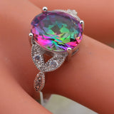 Platinum Plated Zircon Jewelry Cocktail Ring for Women
