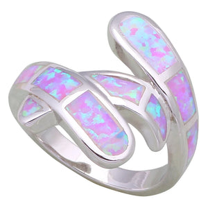 Pink Fire Opal Cocktail Ring Platinum Plated Jewelry