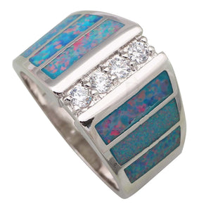 Romantic Fire Opal Zircon Wedding Rings