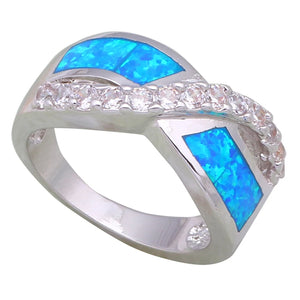 JLR343 Fire Opal Zircon Cocktail Ring