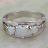 Platinum Plated Fire Opal Cocktail Ring