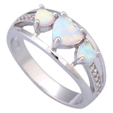 Platinum Plated Fire Opal Cocktail Ring