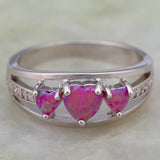 Platinum Plated Fire Opal Cocktail Ring