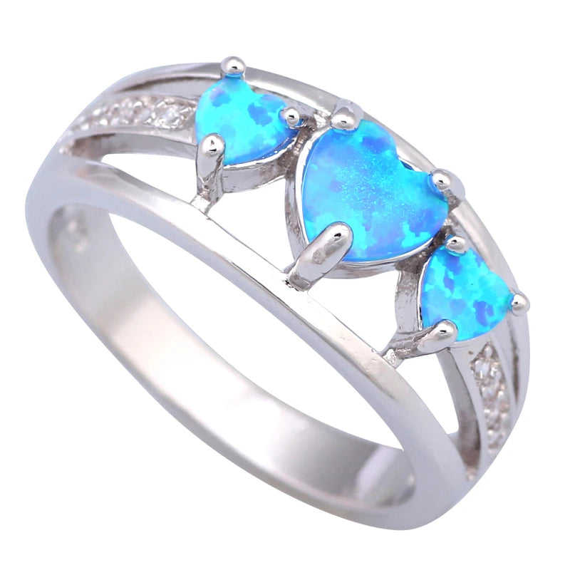 Platinum Plated Fire Opal Cocktail Ring