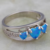 Platinum Plated Fire Opal Cocktail Ring