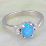 Platinum Plated Fire Opal Cocktail Ring