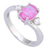 Platinum Plated Fire Opal Cocktail Ring