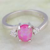 Platinum Plated Fire Opal Cocktail Ring