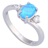 Platinum Plated Fire Opal Cocktail Ring