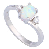 Platinum Plated Fire Opal Cocktail Ring