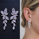 Zircon Drop Earrings Chandelier AAA Cubic Zirconia Crystal Bridal Wedding Earrin