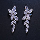Zircon Drop Earrings Chandelier AAA Cubic Zirconia Crystal Bridal Wedding Earrin