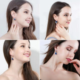 Crystal CZ Stud Dangle Earrings Silver Plated Bridal Wedding Party Jewelry