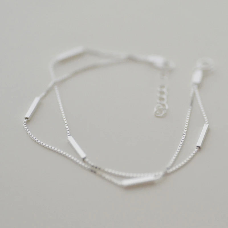 925 Silver Double Layer Wild Bracelet for Women