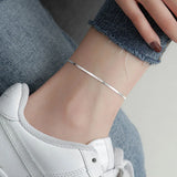 925 Silver Snake Bone Anklet Women's Bracelet