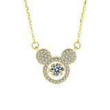 925 Silver Crystal Zircon Flower Clover Necklace