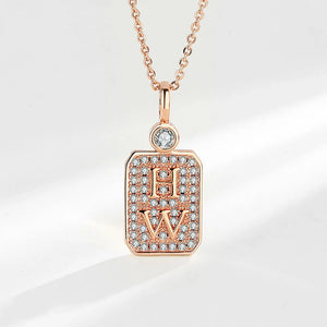925 Sterling Silver High Crystal Zircon Flower Clover Pendant Necklace