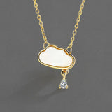 925 Silver Crystal Zircon Flower Clover Pendant Necklace
