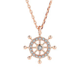 925 Silver Zircon Flower Clover Pendant Necklace