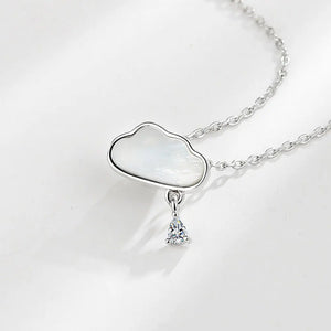 925 Silver Crystal Zircon Flower Clover Pendant Necklace