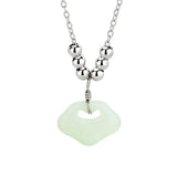 925 Silver Flower Clover Pendant Necklace with Crystal Zircon
