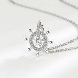 925 Silver Zircon Flower Clover Pendant Necklace