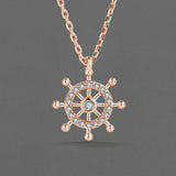 925 Silver Zircon Flower Clover Pendant Necklace