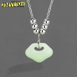 925 Silver Flower Clover Pendant Necklace with Crystal Zircon