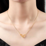 925 Silver Crystal Zircon Clover Pendant Necklace 18"