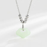 925 Silver Flower Clover Pendant Necklace with Crystal Zircon
